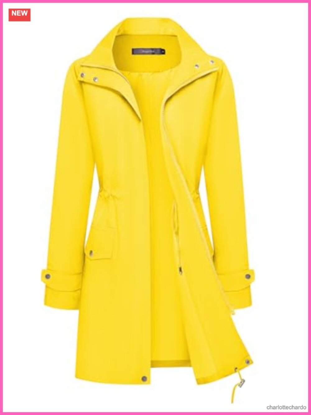 Waterproof Long Raincoat Hooded Lightweight Women's Windbreaker